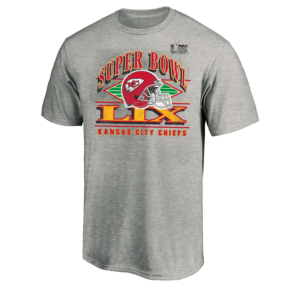 Men's Fanatics  Heather Gray Kansas City Chiefs Super Bowl LIX Big & Tall Our Pastime T-Shirt