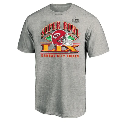 Men's Fanatics  Heather Gray Kansas City Chiefs Super Bowl LIX Big & Tall Our Pastime T-Shirt