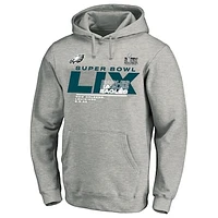 Men's Fanatics  Heather Gray Philadelphia Eagles Super Bowl LIX Big & Tall Quick Pass Pullover Hoodie