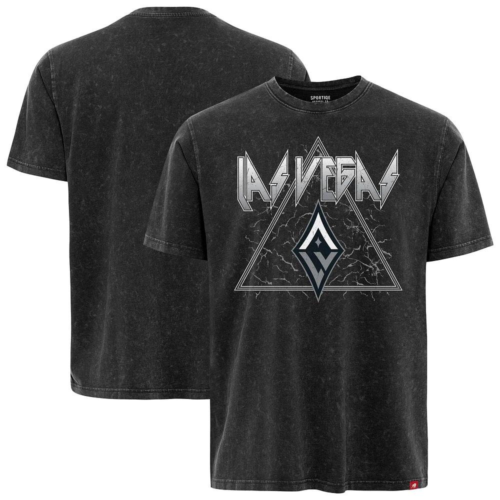 Unisex Sportiqe Black Las Vegas Aces Rock & Roll Collection Angus Mineral Wash Premium T-Shirt