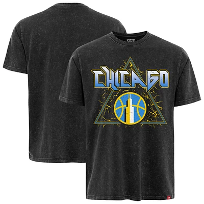 Unisex Sportiqe  Black Chicago Sky Rock & Roll Collection Angus Mineral Wash Premium T-Shirt