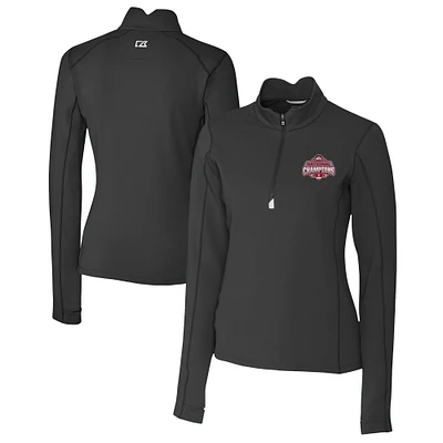 Women's Cutter & Buck Black Ohio State Buckeyes College Football Playoff 2024 National Champions Traverse Eco Quarter-Zip Jacket