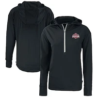 Women's Cutter & Buck  Black Ohio State Buckeyes College Football Playoff 2024 National Champions Daybreak Eco Recycled Half-Zip Hoodie
