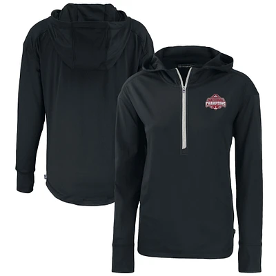 Women's Cutter & Buck  Black Ohio State Buckeyes College Football Playoff 2024 National Champions Daybreak Eco Recycled Half-Zip Hoodie