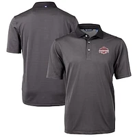 Men's Cutter & Buck Ohio State Buckeyes Big Tall College Football Playoff 2024 National Champions Virtue Eco Pique Stripe DryTec Tri-Blend Recycled Polo
