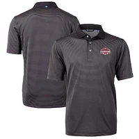Men's Cutter & Buck Ohio State Buckeyes Big Tall College Football Playoff 2024 National Champions Virtue Eco Pique Stripe DryTec Tri-Blend Recycled Polo
