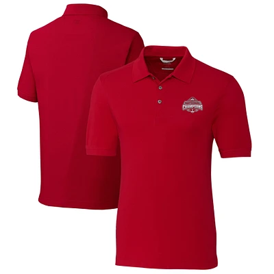 Men's Cutter & Buck Scarlet Ohio State Buckeyes College Football Playoff 2024 National Champions Big Tall Advantage Eco Pique Tri-Blend Polo
