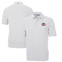 Men's Cutter & Buck Ohio State Buckeyes College Football Playoff 2024 National Champions Virtue Eco Pique Stripe DryTec Tri-Blend Recycled Polo