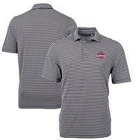 Men's Cutter & Buck Ohio State Buckeyes College Football Playoff 2024 National Champions Virtue Eco Pique Stripe DryTec Tri-Blend Recycled Polo