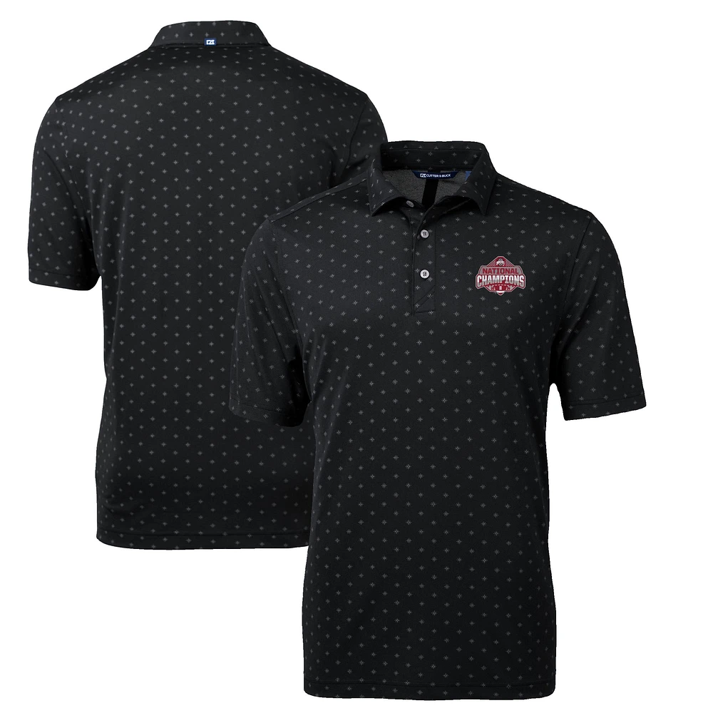Men's Cutter & Buck Ohio State Buckeyes College Football Playoff 2024 National Champions Virtue Eco Pique Tile Print Recycled Polo