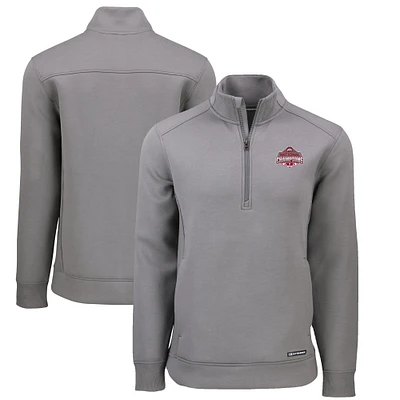 Men's Cutter & Buck Gray Ohio State Buckeyes College Football Playoff 2024 National Champions Roam Eco Recycled Quarter-Zip Pullover