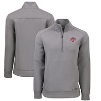 Men's Cutter & Buck Gray Ohio State Buckeyes College Football Playoff 2024 National Champions Roam Eco Recycled Quarter-Zip Pullover