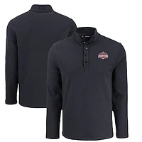 Men's Cutter & Buck Ohio State Buckeyes College Football Playoff 2024 National Champions Hunts Point Eco Textured Fleece Recycled Half-Snap Sweatshirt