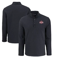 Men's Cutter & Buck Ohio State Buckeyes College Football Playoff 2024 National Champions Hunts Point Eco Textured Fleece Recycled Half-Snap Sweatshirt