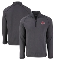 Men's Cutter & Buck Heather Ohio State Buckeyes College Football Playoff 2024 National Champions Peshastin Eco Fleece Recycled Raglan Half-Zip Pullover Top