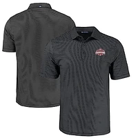 Men's Cutter & Buck Ohio State Buckeyes College Football Playoff 2024 National Champions Pike Eco Shadow Check Print Recycled Polo