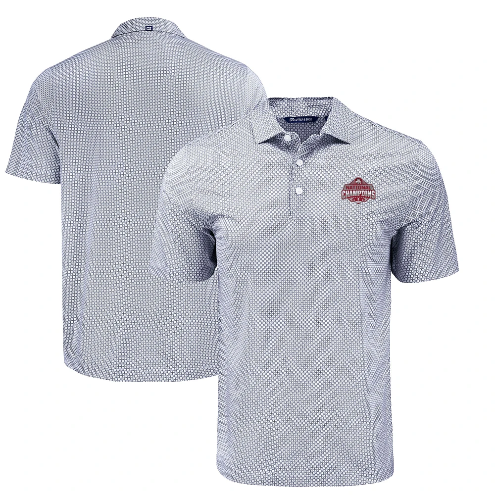 Men's Cutter & Buck Ohio State Buckeyes College Football Playoff 2024 National Champions Pike Eco Diamond Dot Print Recycled Polo