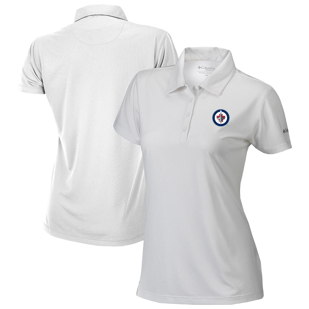 Women's Columbia White Winnipeg Jets Omni-Wick Birdie Polo