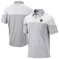 Men's Columbia Gray/White Boston Bruins Best Ball Omni-Wick Polo