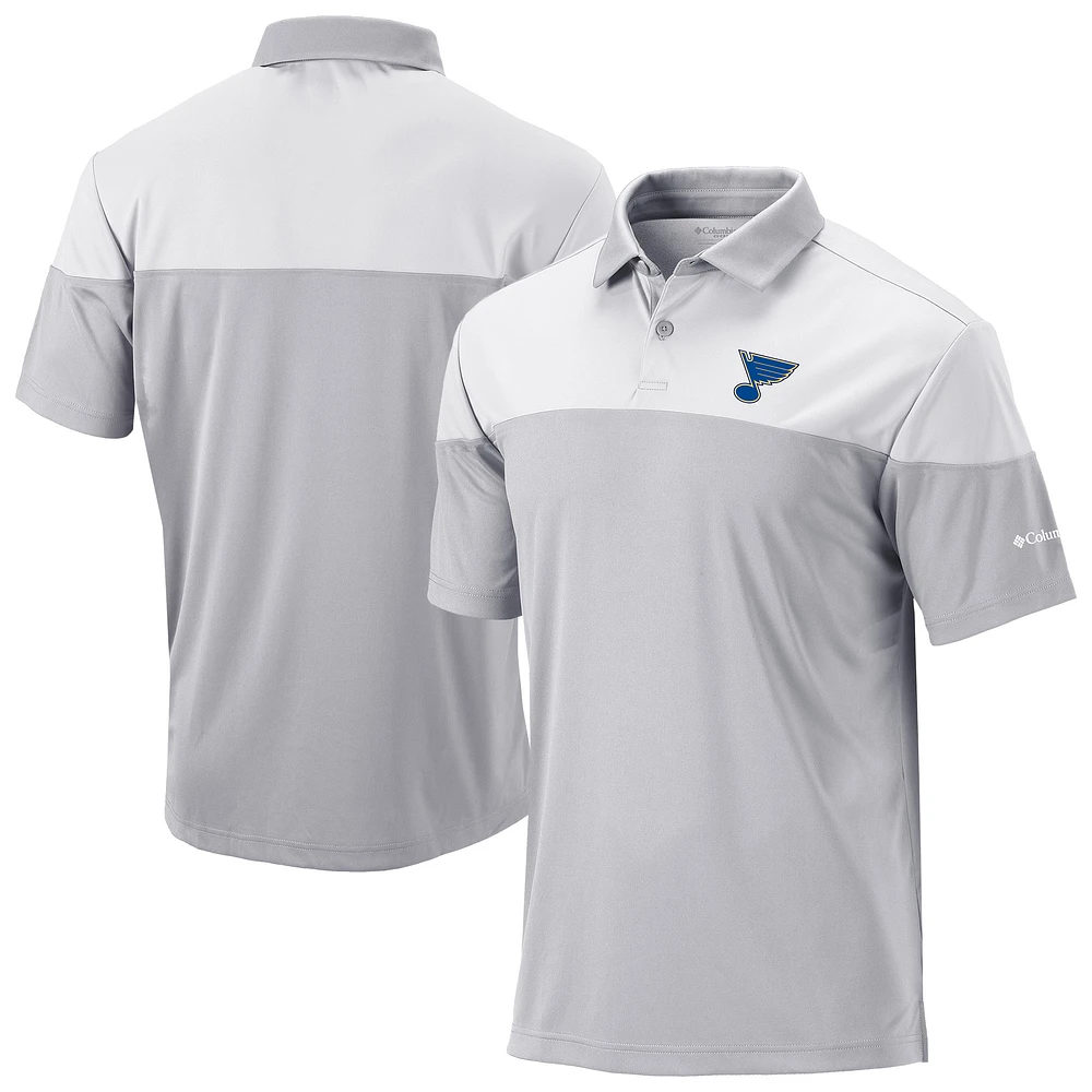 Men's Columbia Gray/White St. Louis Blues Best Ball Omni-Wick Polo