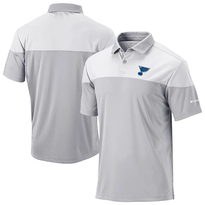 Men's Columbia Gray/White St. Louis Blues Best Ball Omni-Wick Polo