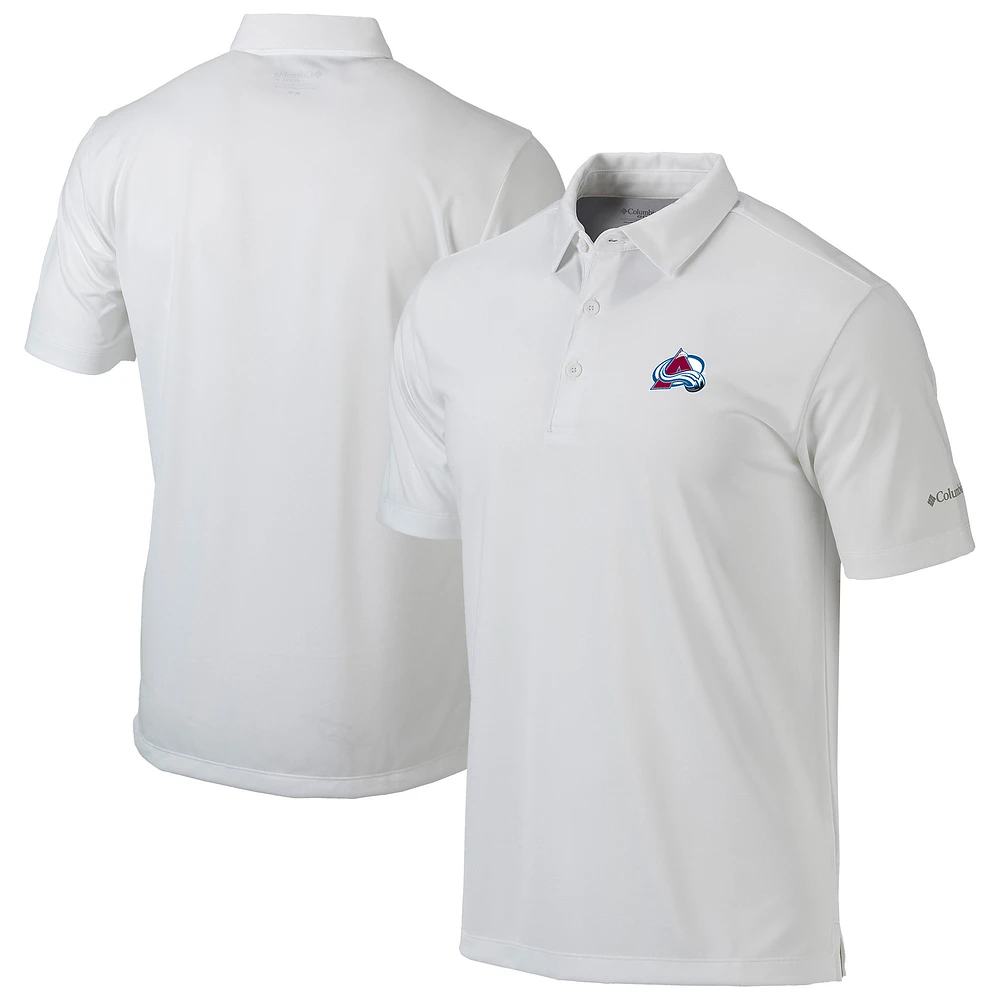 Men's Columbia White Colorado Avalanche Drive Omni-Wick Polo