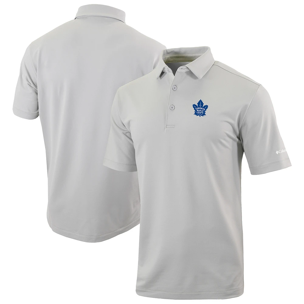 Men's Columbia Gray Toronto Maple Leafs Even Lie Omni-Wick Polo
