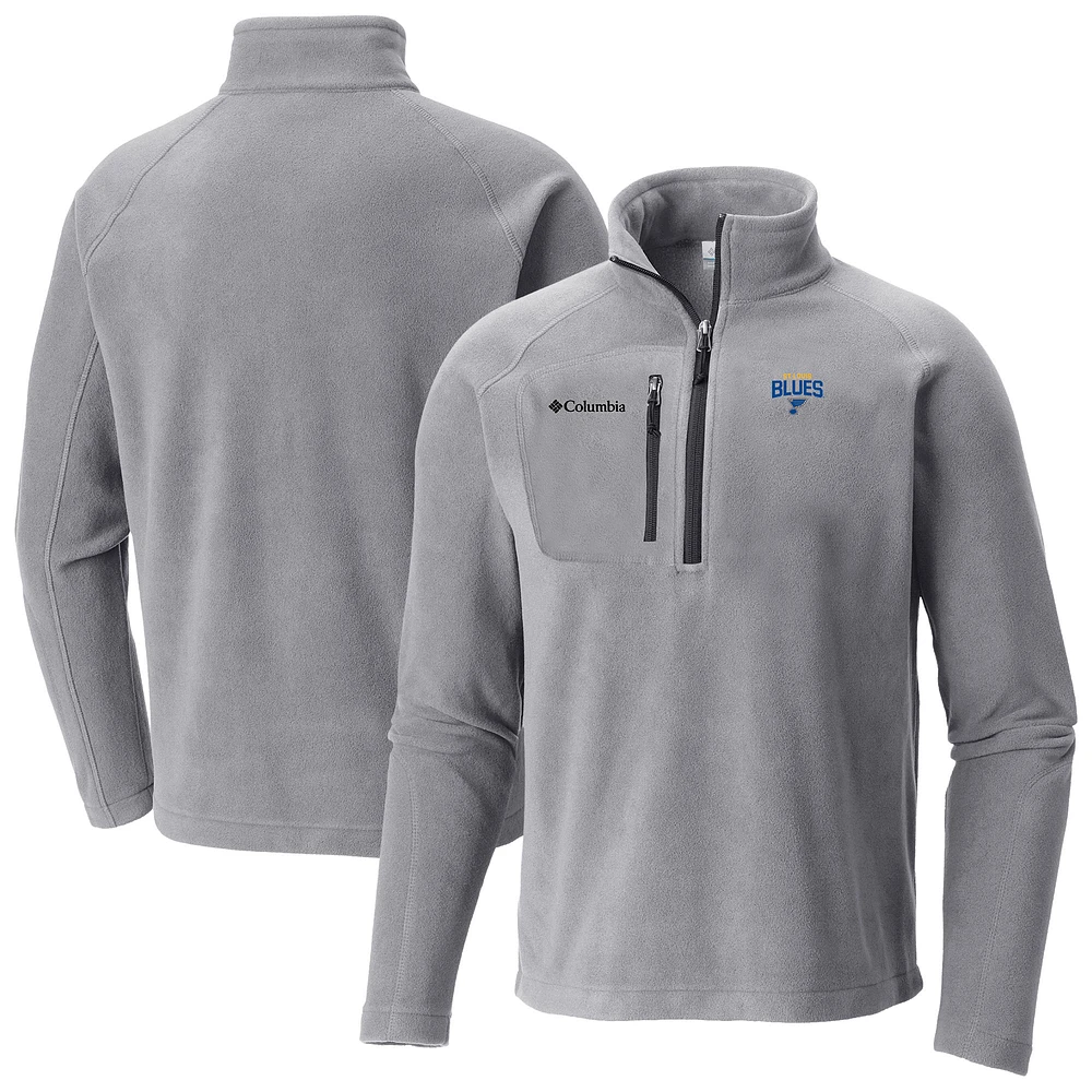 Men's Columbia Gray St. Louis Blues Fast Trek III Raglan Half-Zip Fleece Jacket