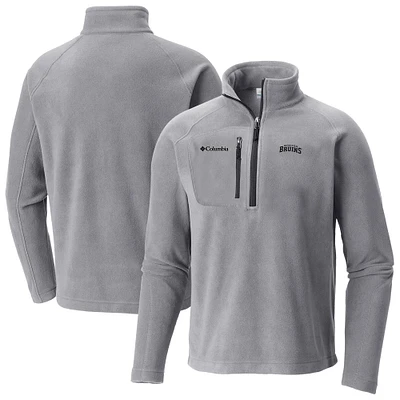 Men's Columbia  Gray Boston Bruins Fast Trek III Raglan Half-Zip Fleece Jacket