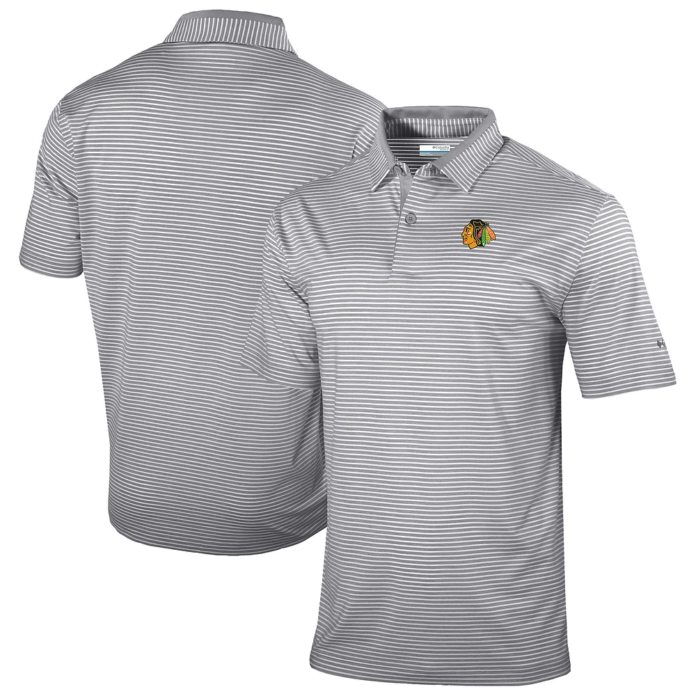 Men's Columbia Gray Chicago Blackhawks Golden Hills Omni-Wick Polo