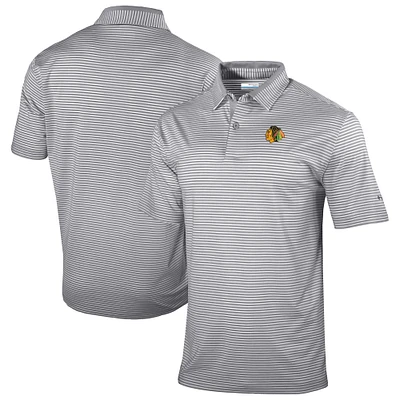 Men's Columbia  Gray Chicago Blackhawks Golden Hills Omni-Wick Polo