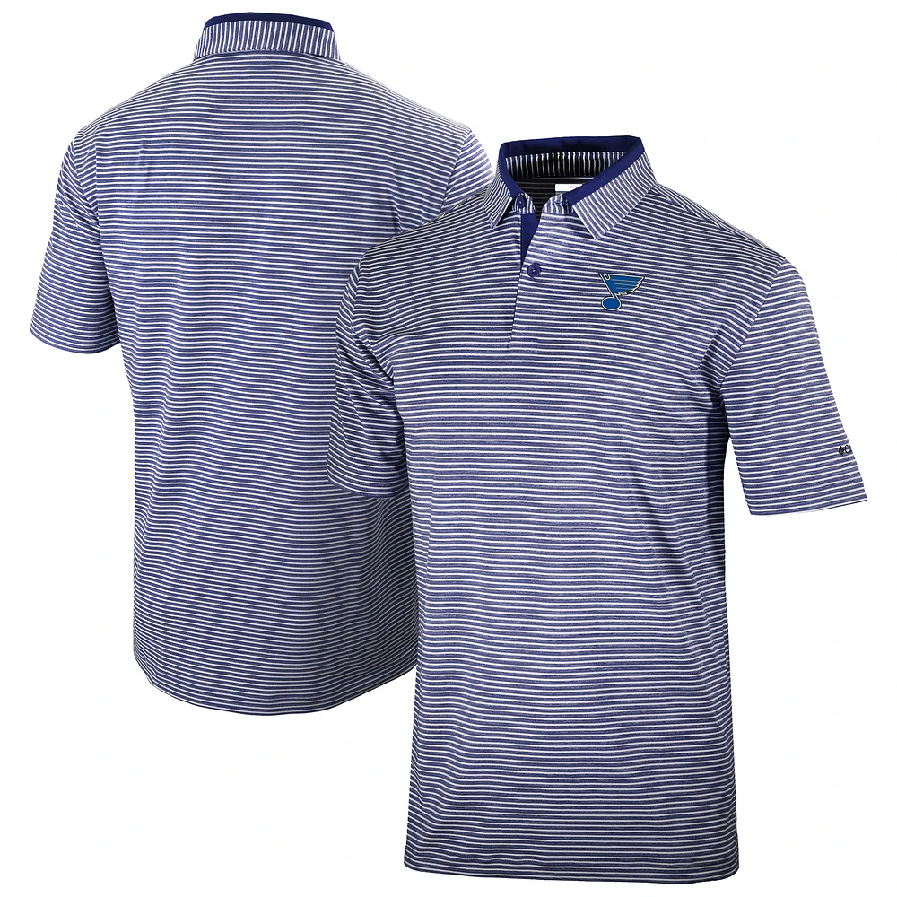 Men's Columbia Navy St. Louis Blues Golden Hills Omni-Wick Polo