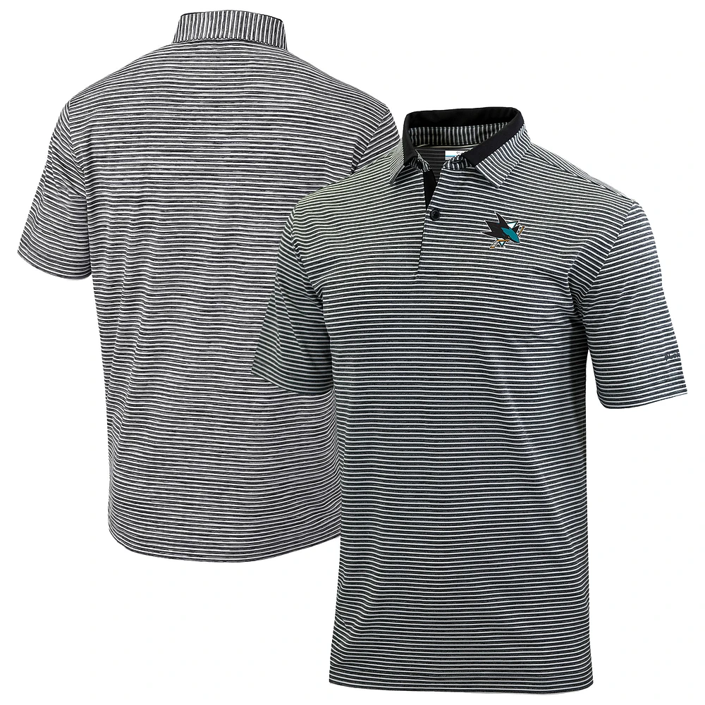 Men's Columbia Black San Jose Sharks Golden Hills Omni-Wick Polo