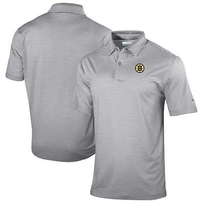 Men's Columbia  Gray Boston Bruins Golden Hills Omni-Wick Polo