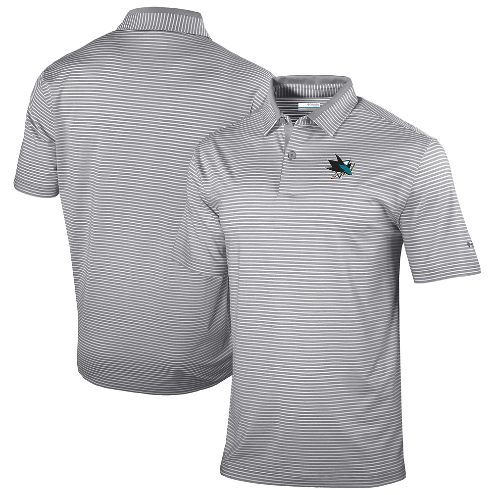 Men's Columbia Gray San Jose Sharks Golden Hills Omni-Wick Polo