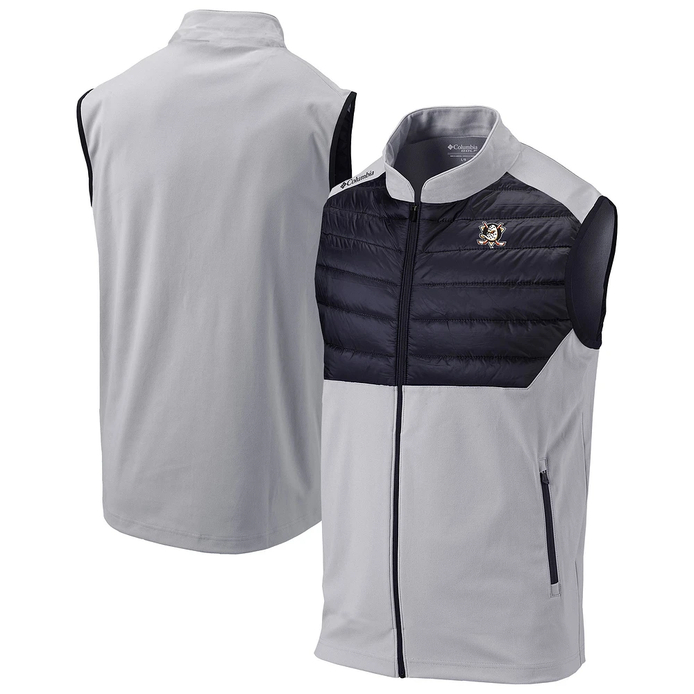Men's Columbia Gray Anaheim Ducks The Element Omni-Wick Full-Zip Vest