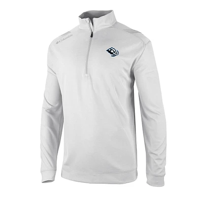 Men's Columbia White Utah Mammoth Oakland Downs Omni-Wick Quarter-Zip Top
