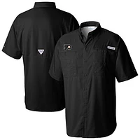 Men's Columbia  Black Philadelphia Flyers Tamiami Short Sleeve Omni-Wick Button-Down Shirt