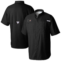 Men's Columbia  Black Philadelphia Flyers Tamiami Short Sleeve Omni-Wick Button-Down Shirt