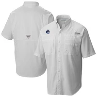 Men's Columbia  White Vancouver Canucks Tamiami Short Sleeve Omni-Wick Button-Down Shirt