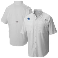 Men's Columbia  White Toronto Maple Leafs Tamiami Short Sleeve Omni-Wick Button-Down Shirt