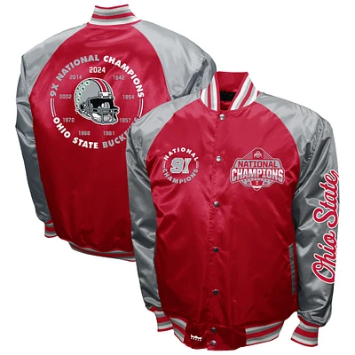 Men's Franchise Club  Scarlet Ohio State Buckeyes College Football Playoff 2024 National Champions Full-Snap Satin Jacket