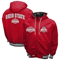 Men's Franchise Club  Scarlet Ohio State Buckeyes College Football Playoff 2024 National Champions Grind Hooded Full-Zip Fleece Jacket