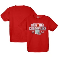 Youth Blue 84  Scarlet Ohio State Buckeyes College Football Playoff 2024 National Champions Fall Apart T-Shirt