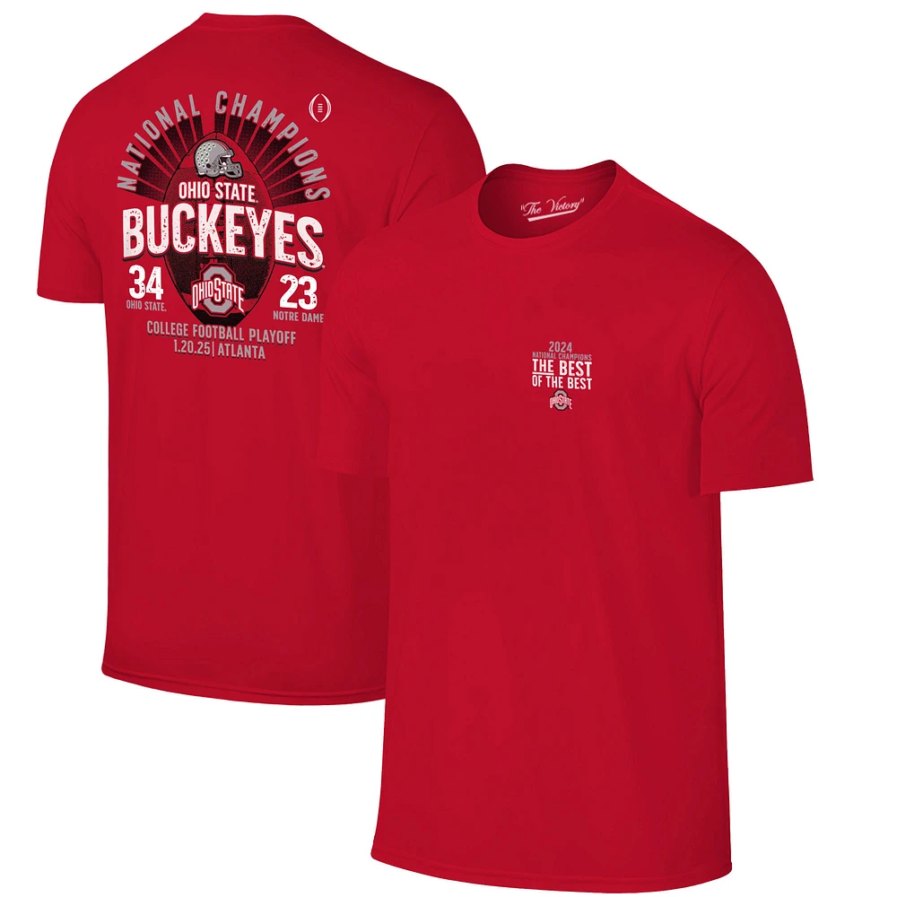 Men's  Scarlet Ohio State Buckeyes College Football Playoff 2024 National Champions Score T-Shirt