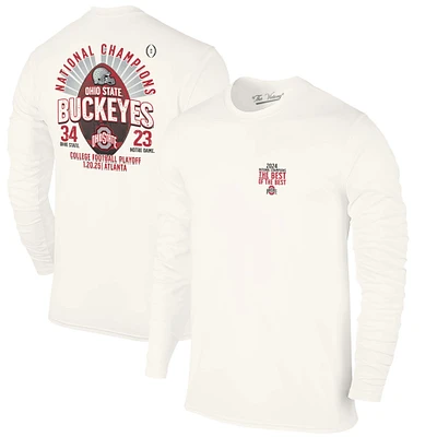 Men's  Natural Ohio State Buckeyes College Football Playoff 2024 National Champions Score Long Sleeve T-Shirt