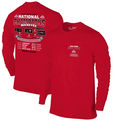 Men's  Scarlet Ohio State Buckeyes College Football Playoff 2024 National Champions Tour Long Sleeve T-Shirt