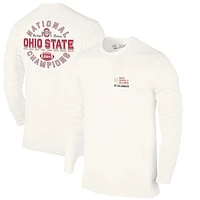 Men's  Natural Ohio State Buckeyes Nine-Time Football National Champions Back Where It Belongs Long Sleeve T-Shirt