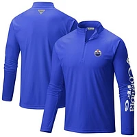 Men's Columbia Edmonton Oilers Terminal Tackle Omni-Wick Raglan Quarter-Zip Top