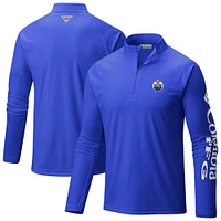 Men's Columbia Edmonton Oilers Terminal Tackle Omni-Wick Raglan Quarter-Zip Top